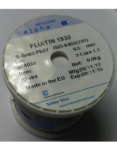 Stagno per saldatura Alpha Fluitin 1532 0.5 Kg 0.5mm