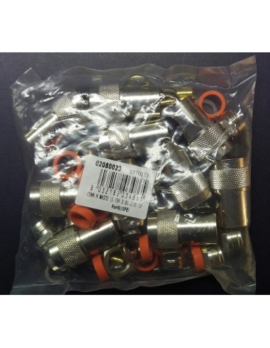 N MALE CONNECTOR  with teflon insulation for RG-8AU/RG213 10 pcs.