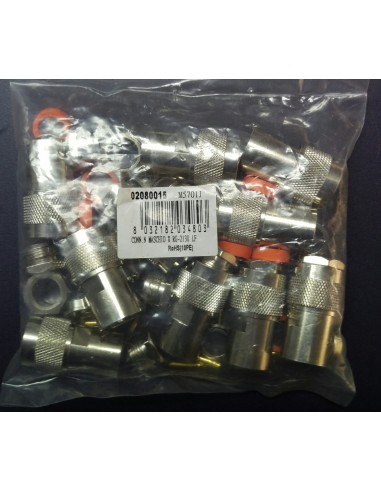 N MALE CONNECTOR  with teflon insulation for RG-8AU/RG213 10 pcs.