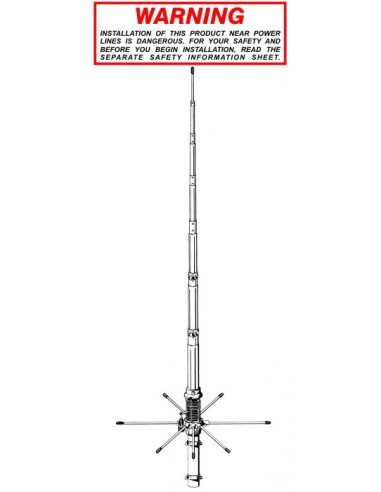SIRIO 827 - TUNABLE BASE STATION ANTENNA 26.4-28.4 MHZ + Radial reinforcement ring
