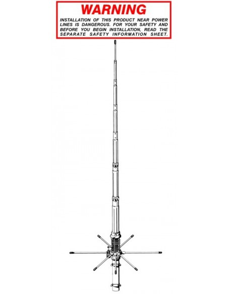 SIRIO 827 - TUNABLE BASE STATION ANTENNA 26.4-28.4 MHZ + Radial reinforcement ring