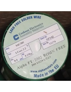 Solder wire Alpha FT-2002 Rosin Free 250gr 0,4 mm