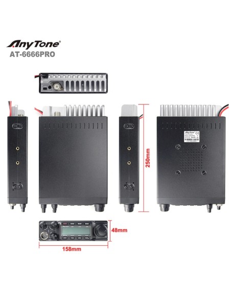 Anytone AT-6666 PRO 10 METER RADIO EXPORT VER. TX-RX 24.715 - 30.105 MHz