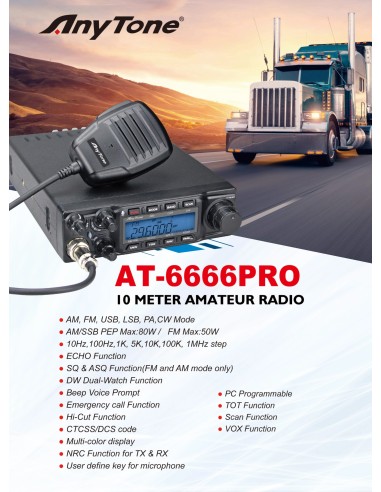 Anytone AT-6666 PRO 10 METER RADIO EXPORT VER....