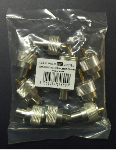 Connettor UHF male for RG59/RG8 Mini